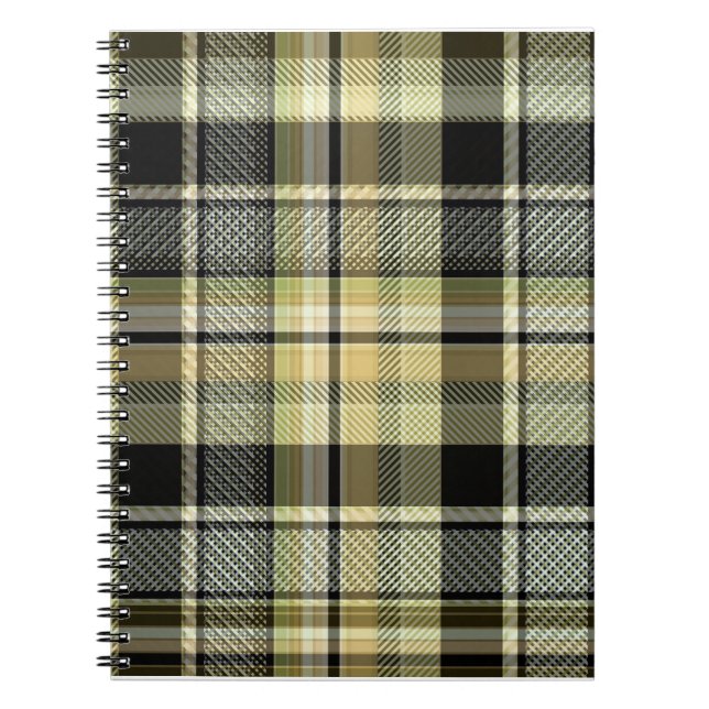 Yellow-brown tartan plaid.  notebook (Front)