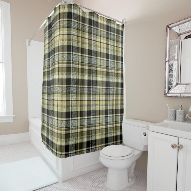 Yellow-brown tartan plaid.  shower curtain (In Situ)