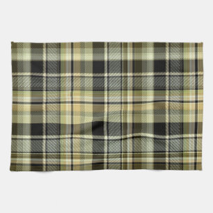 Yellow-brown tartan plaid.  tea towel