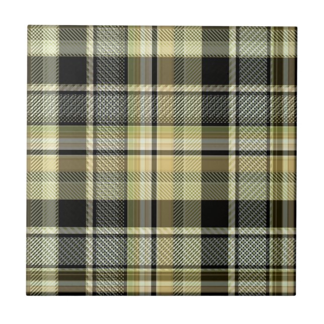 Yellow-brown tartan plaid.  tile (Front)