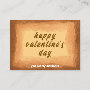 Yellow - Brown Valentine's Day Enclosure Card