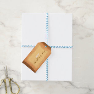Yellow - Brown Valentine's Day Gift Tags