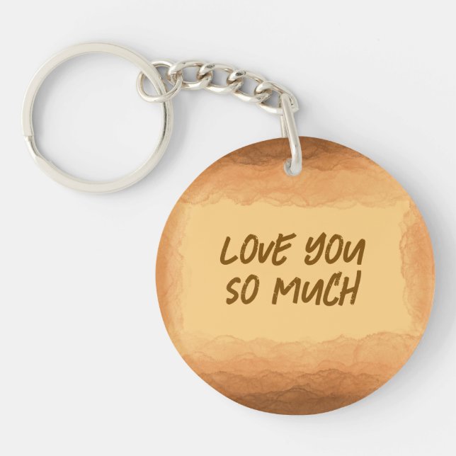 Yellow - Brown Valentine's Day Key Ring (Front)