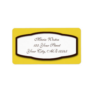 Yellow Brown & White Return Address Labels