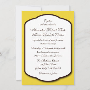 Yellow Brown & White Wedding Invitations