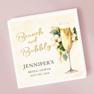 Yellow Brunch and Bubbly Bridal Shower Napkin