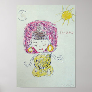 Yellow Buddha Poster