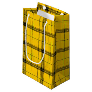 Yellow Buffalo Plaid Pattern Bright Holiday Small Gift Bag