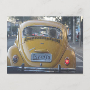 Yellow Bug Vintage Car Postcards
