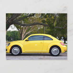 Yellow Bug Vintage Car Postcards