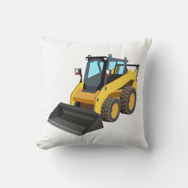 Yellow Bull Dozer Pillow (Front)