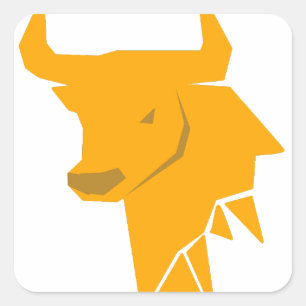 Yellow Bull Silhouette Sticker   Bold Zodiac