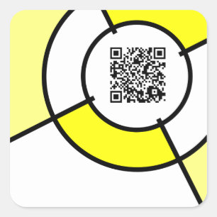 yellow bullseye QR code Square Sticker