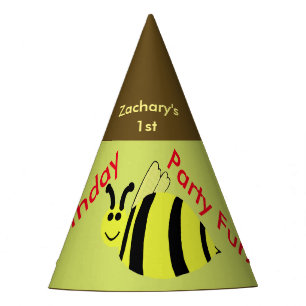 Yellow Bumble Bee Personalised Birthday Hats