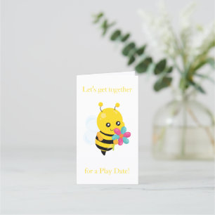 Yellow bumble bee play date appointment card