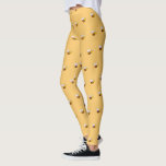 Yellow bumble bees cute funny   leggings<br><div class="desc">Decorated with happy,  smiling yellow and black bumble bees.  A chic yellow background.</div>