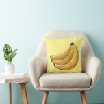 Yellow Bunch of Bananas Banana Fruit Foodie Cushion<br><div class="desc">Decorative throw pillow features an original marker illustration of a bunch of yellow bananas! This design is also available on other products. Lots of additional illustrations are also available from this shop. Don't see what you're looking for? Need help with customisation? Contact Rebecca to have something designed just for you....</div>