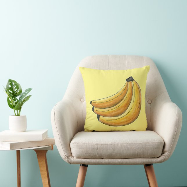 Yellow Bunch of Bananas Banana Fruit Foodie Cushion (Chair)