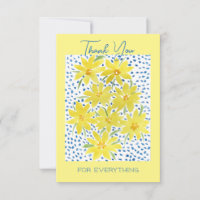 Yellow Bunch of Daisies Flat Thank You Card