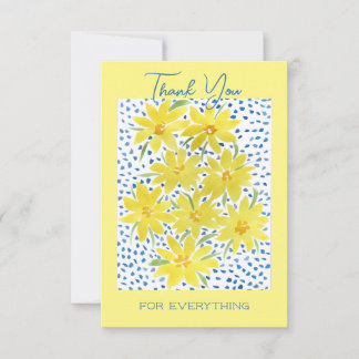 Yellow Bunch of Daisies Flat Thank You Card
