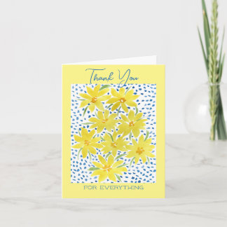 Yellow Bunch of Daisies Flat Thank You Note Card