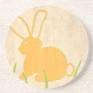 Yellow Bunny and Green Grass by Chariklia Zarris Coaster