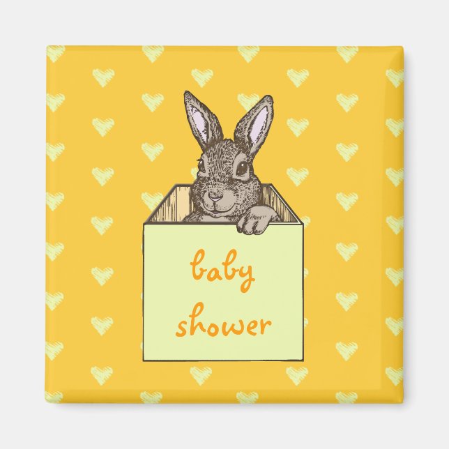 yellow bunny-in-the-box magnet (Front)