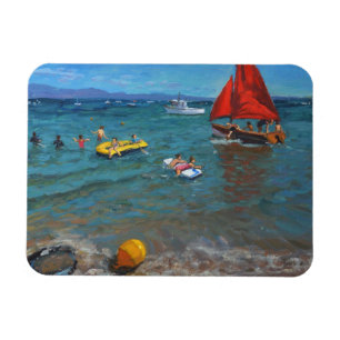Yellow buoy and red sails Abersoch 2012 Magnet