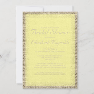 Yellow Burlap Bridal Shower Invitations