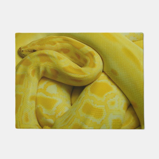 Yellow Burmese Python Doormat (Front)