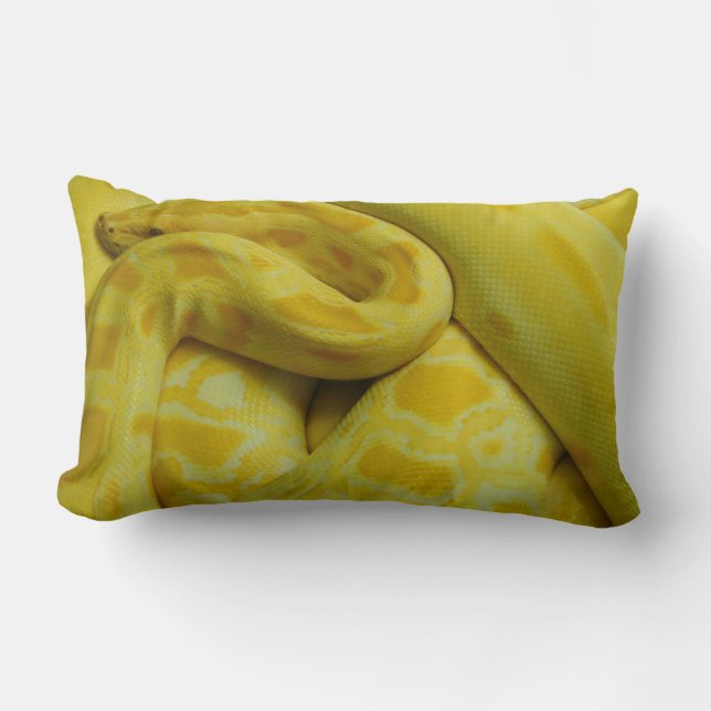 Yellow Burmese Python Lumbar Cushion (Front)