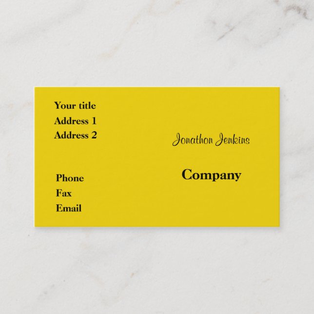 Yellow Business Card (Front)