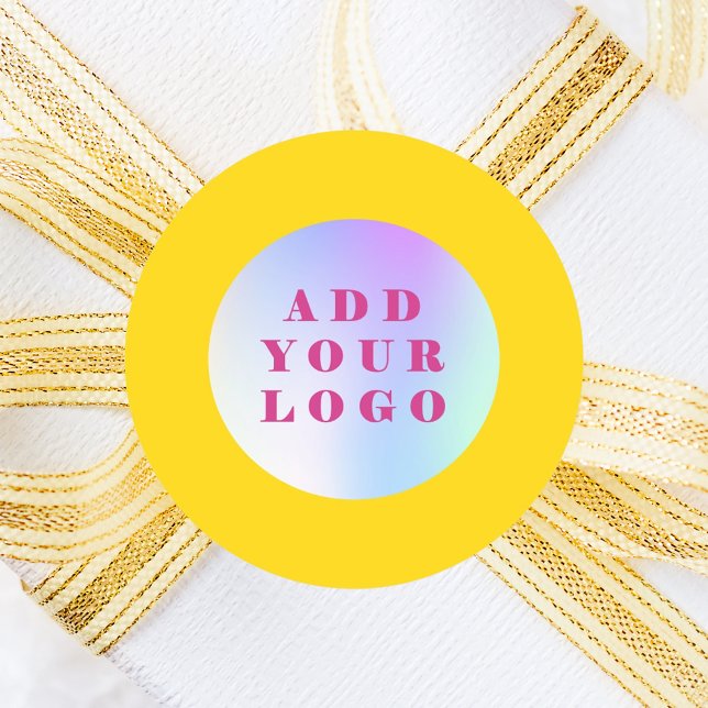Yellow business logo classic round sticker (Creator Uploaded)