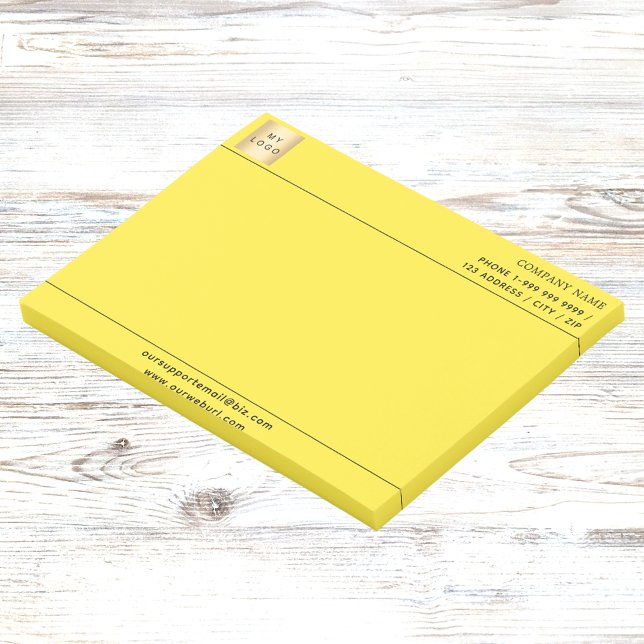 Yellow business logo letterhead post-it notes (Creator Uploaded)