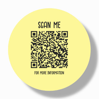 Yellow | Business QR Code Scannable Classic Round Sticker