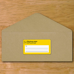 Yellow Business Shipping Label