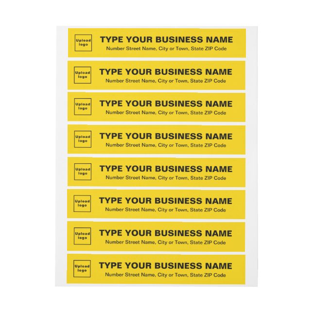 Yellow Business Wrap Around Return Address Label (Sheet)
