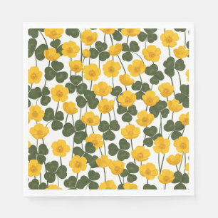 Yellow Buttercup Meadow Spring Napkins