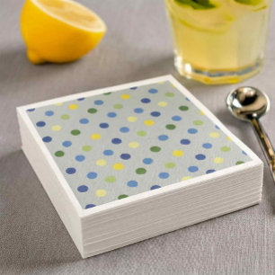 Yellow Buttercups and Blue Iris dots Napkin