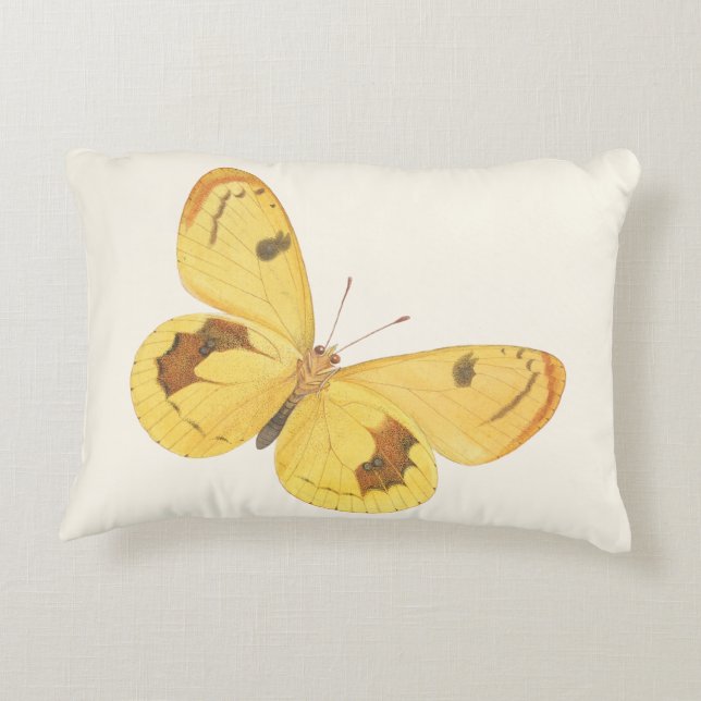 Yellow Butterflies - Accent Pillow (Back)