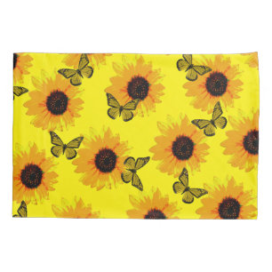 Yellow Butterflies And Sunflowers, Pillowcase
