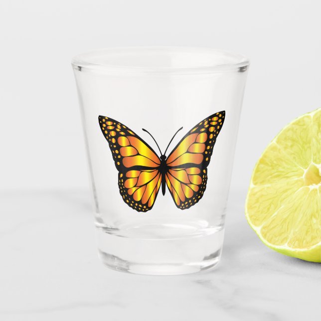 Yellow Butterflies Shot Glass (Front)