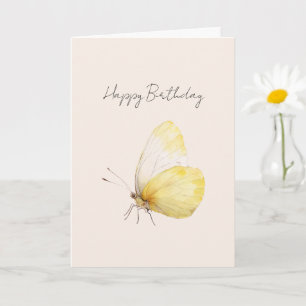 Yellow Butterfly Birthday Card