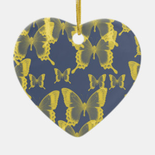yellow butterfly ceramic tree decoration