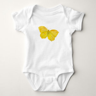 Yellow Butterfly Common Brimstone flying Baby Bodysuit