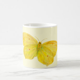 Yellow Butterfly Common Brimstone flying Coffee Mug