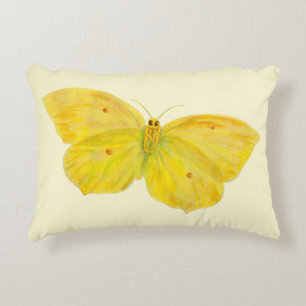 Yellow Butterfly Common Brimstone flying Decorative Cushion