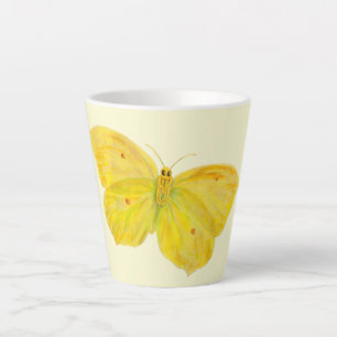 Yellow Butterfly Common Brimstone flying   Latte Mug