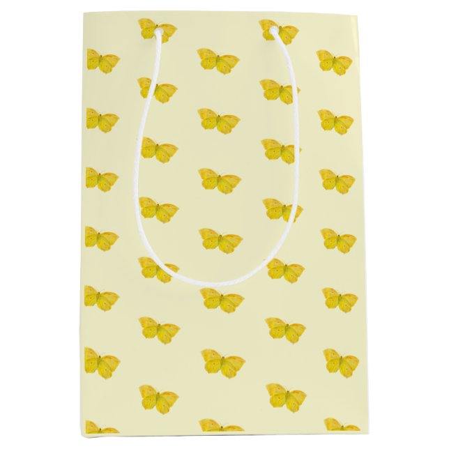 Yellow Butterfly Common Brimstone Flying   Medium Gift Bag (Front)