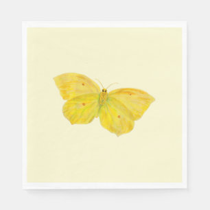 Yellow Butterfly Common Brimstone flying  Napkin